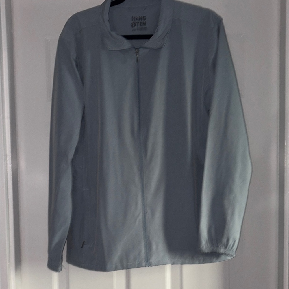 Hang Ten Light Blue Casual Zip Jacket